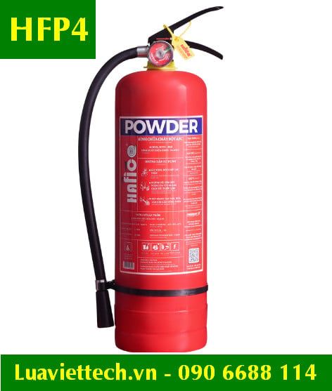  Bình chữa cháy bột khô ABC 4kg Hafico HFP4 CÓ TEM KIỂM ĐỊNH 