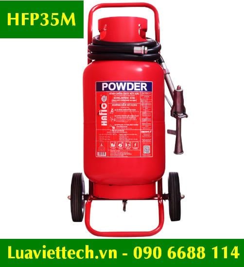  Bình chữa cháy bột khô ABC 35kg Hafico HFP35M xe đẩy di động CÓ TEM KIỂM ĐỊNH 