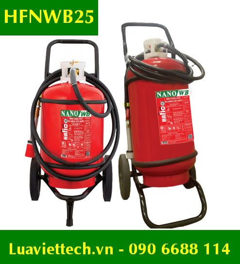  Bình chữa cháy gốc nước nano 25 lít Hafico NANO/WB HFNWB25 xe đẩy di động CÓ TEM KIỂM ĐỊNH 
