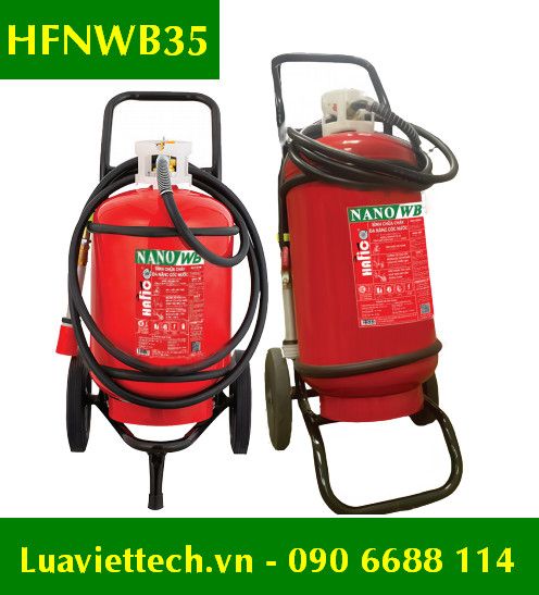  Bình chữa cháy gốc nước nano 35 lít Hafico NANO/WB HFNWB35 xe đẩy di động CÓ TEM KIỂM ĐỊNH 