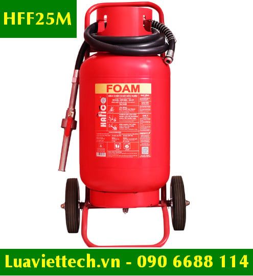  Bình chữa cháy bọt foam 25 lít Hafico HFF25M xe đẩy di động CÓ TEM KIỂM ĐỊNH 