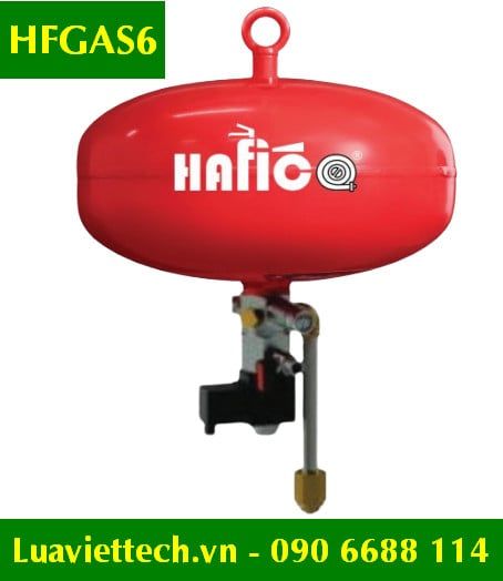  Bình cầu chữa cháy tự động cảm biến nhiệt, khói, khí FM200/FK5112 6kg Hafico HFGAS6 CÓ TEM KIỂM ĐỊNH 