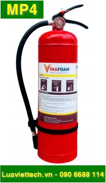  Bình chữa cháy VinaFoam xách tay bột ABC 4kg MP4, có tem kiểm định 