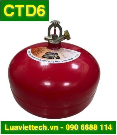 Bình cầu chữa cháy tự động kích hoạt VinaFoam bột ABC 6kg CTD6, có tem kiểm định 
