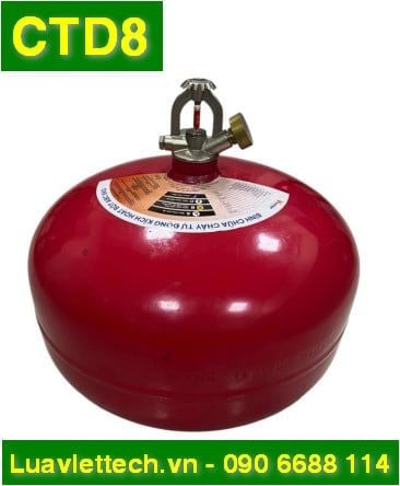  Bình cầu chữa cháy tự động kích hoạt VinaFoam bột ABC 8kg CTD8, có tem kiểm định 