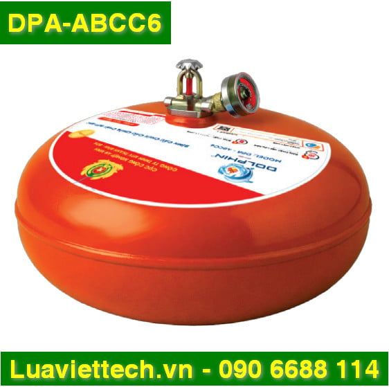 Bình cầu chữa cháy tự động bột ABC 6kg Dolphin DPA-ABCC6 có tem kiểm định 