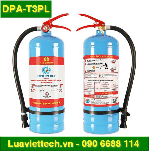  Bình chữa cháy đa năng gốc nước 3.5 lít Dolphin DPA-T3PL có tem kiểm định 