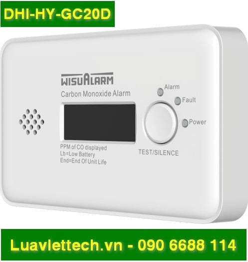  Thiết bị báo cháy độc lập, đầu báo khí CO Dahua DHI-HY-GC20D, pin 10 năm không thay thế 