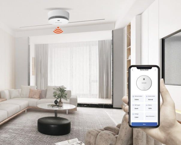  Đầu báo khói liên kết wifi gửi thông báo đến ứng dụng điện thoại Dahua DHI-HY-SA2FA 