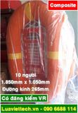  Phao bè cứu sinh, có đăng kiểm VR chất liệu Composite, 10 người, 1.850 x 1050mm x đường kính 265mm 