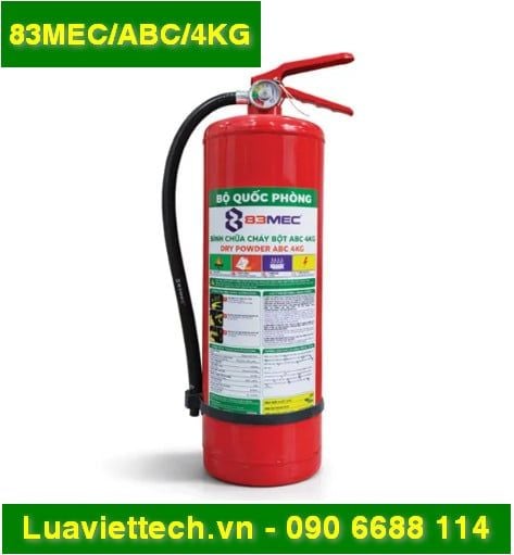  Bình chữa cháy bột ABC 83MEC Bộ Quốc Phòng 4kg 83MEC/ABC/4KG 
