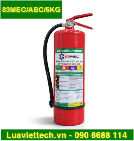  Bình chữa cháy bột ABC 83MEC Bộ Quốc Phòng 6kg 83MEC/ABC/6KG 
