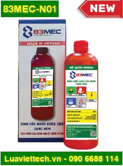  Bình chữa cháy gốc nước dạng ném 83MEC Bộ Quốc Phòng 83MEC-N01 