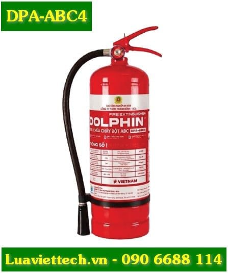  Bình chữa cháy bột ABC Dolphin DPA-ABC4 có tem kiểm định 