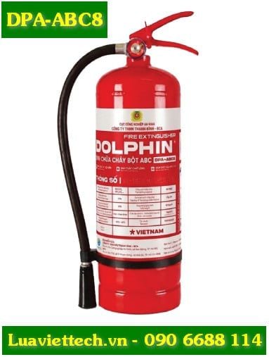 Bình chữa cháy bột ABC Dolphin DPA-ABC8 có tem kiểm định 