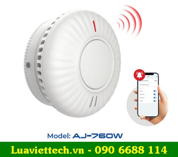  Đầu báo cháy khói đế wifi SafeFire AJ-760W có kiểm định, pin 10 năm 