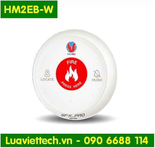  Nút ấn khẩn cấp tròn báo cháy không dây SafeFire SF-X_PRO HM2EB-W pin tới 3 năm, bảo hành 24 tháng 
