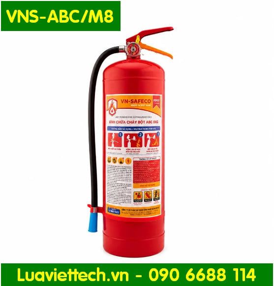  Bình chữa cháy VN-SAFECO bột ABC 8kg VNS-ABC/M8 