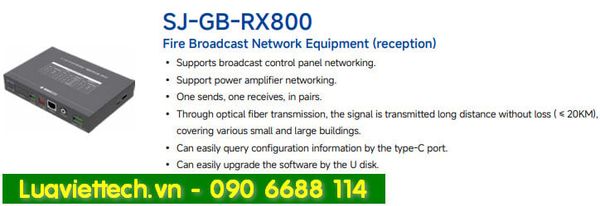  Thiết bị mạng phát thanh báo cháy (bộ thu) SANJIANG SJ-GB-RX800 