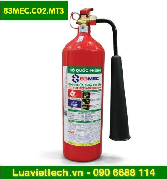 Bình chữa cháy khí CO2 83MEC Bộ Quốc Phòng 3kg 83MEC.CO2.MT3 