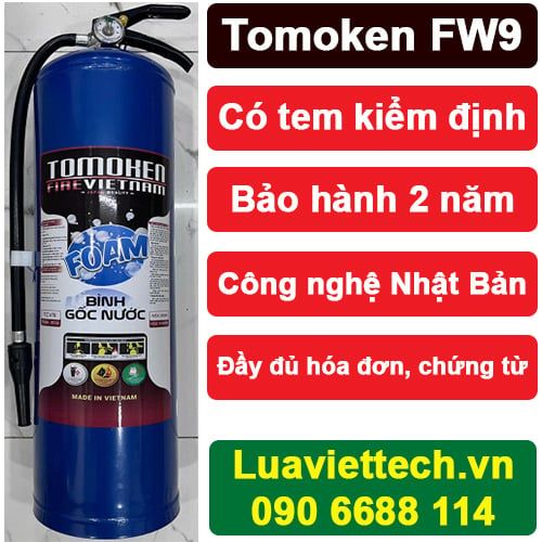  Bình chữa cháy Tomoken gốc nước 9 lít FW9, có tem kiểm định 