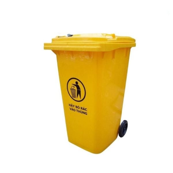  Thùng rác nhựa 240L màu vàng 