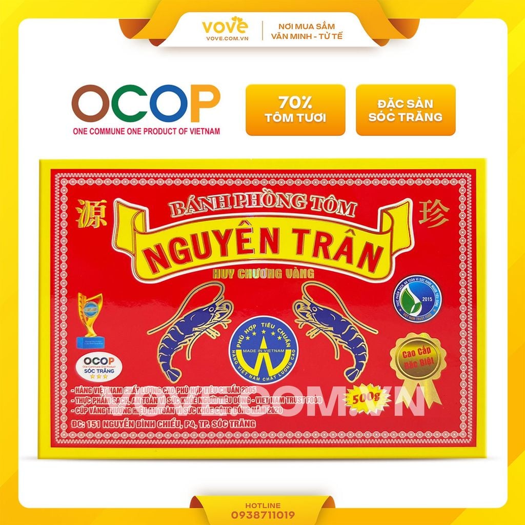 Bánh phồng tôm Sóc Trăng Cao Cấp (70% Tôm)