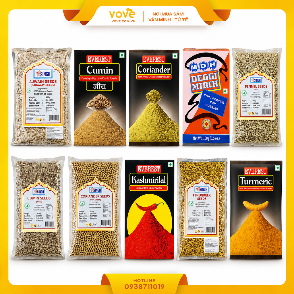 Tổng hợp gia vị đơn Ấn Độ gói 500g