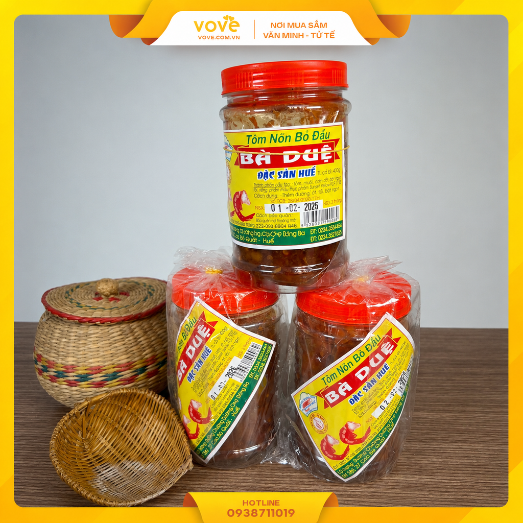 Mắm Tôm Chua Huế hiệu Bà Duệ (loại tôm nõn bỏ đầu) 400gr