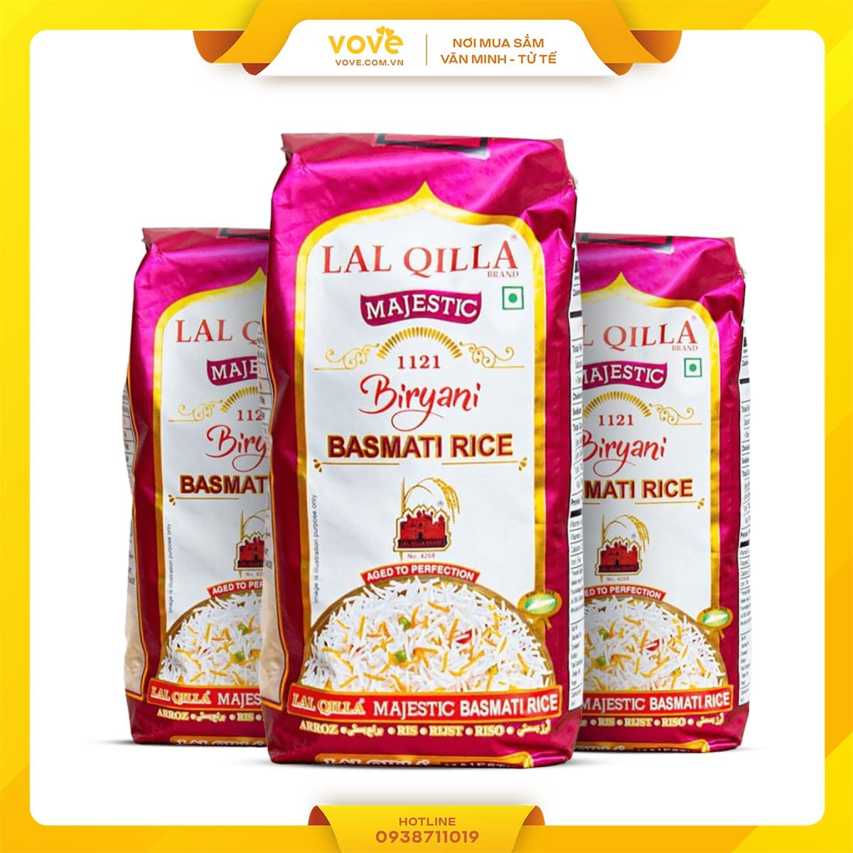 gao hat dai an do lal qilla majestic biryani basmati long rice phu hop nguoi tieu duong giam can 1kg