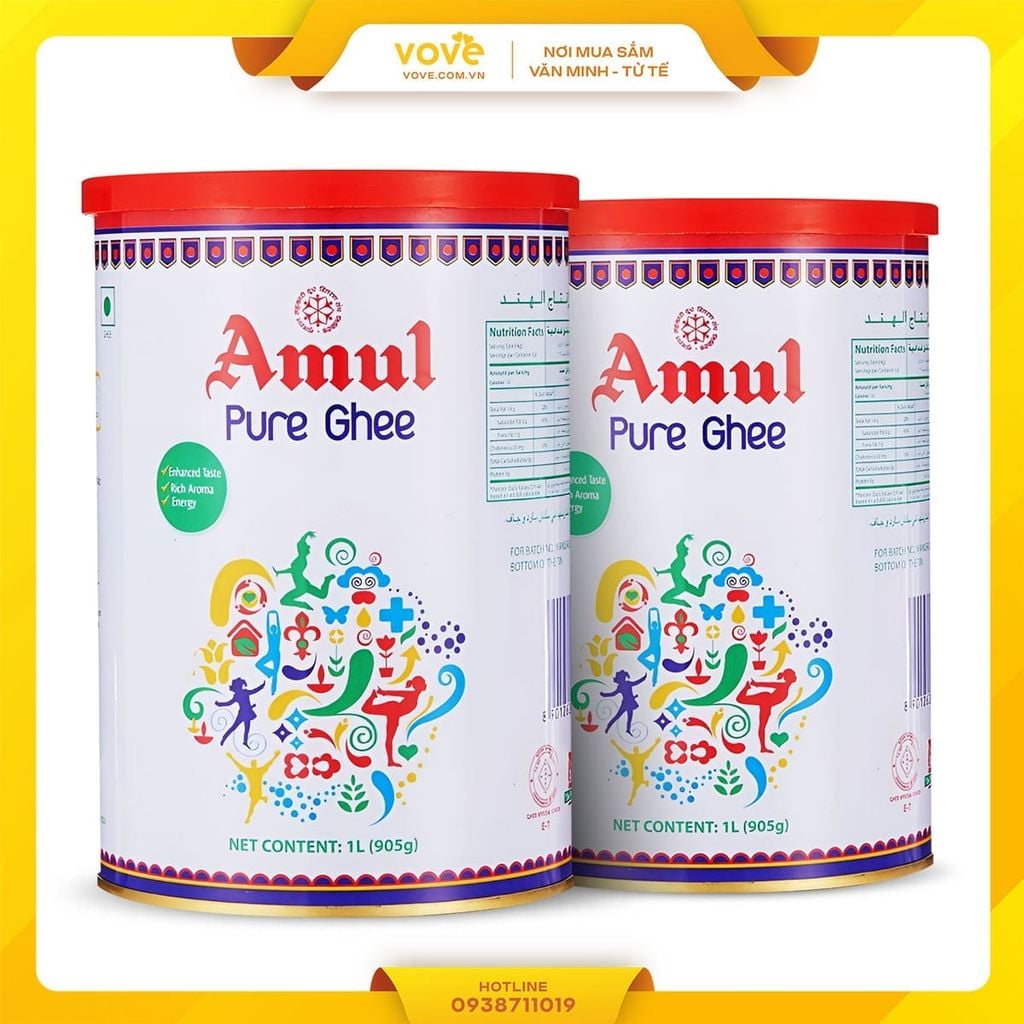 Bơ lỏng sữa trâu, bò Ấn Độ Amul Pure Ghee 1 lít