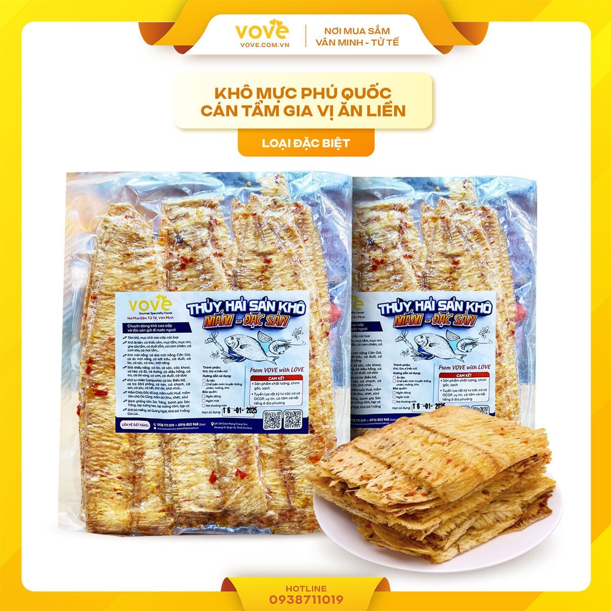 kho muc phu quoc can tam gia vi an lien loai dac biet 500gr