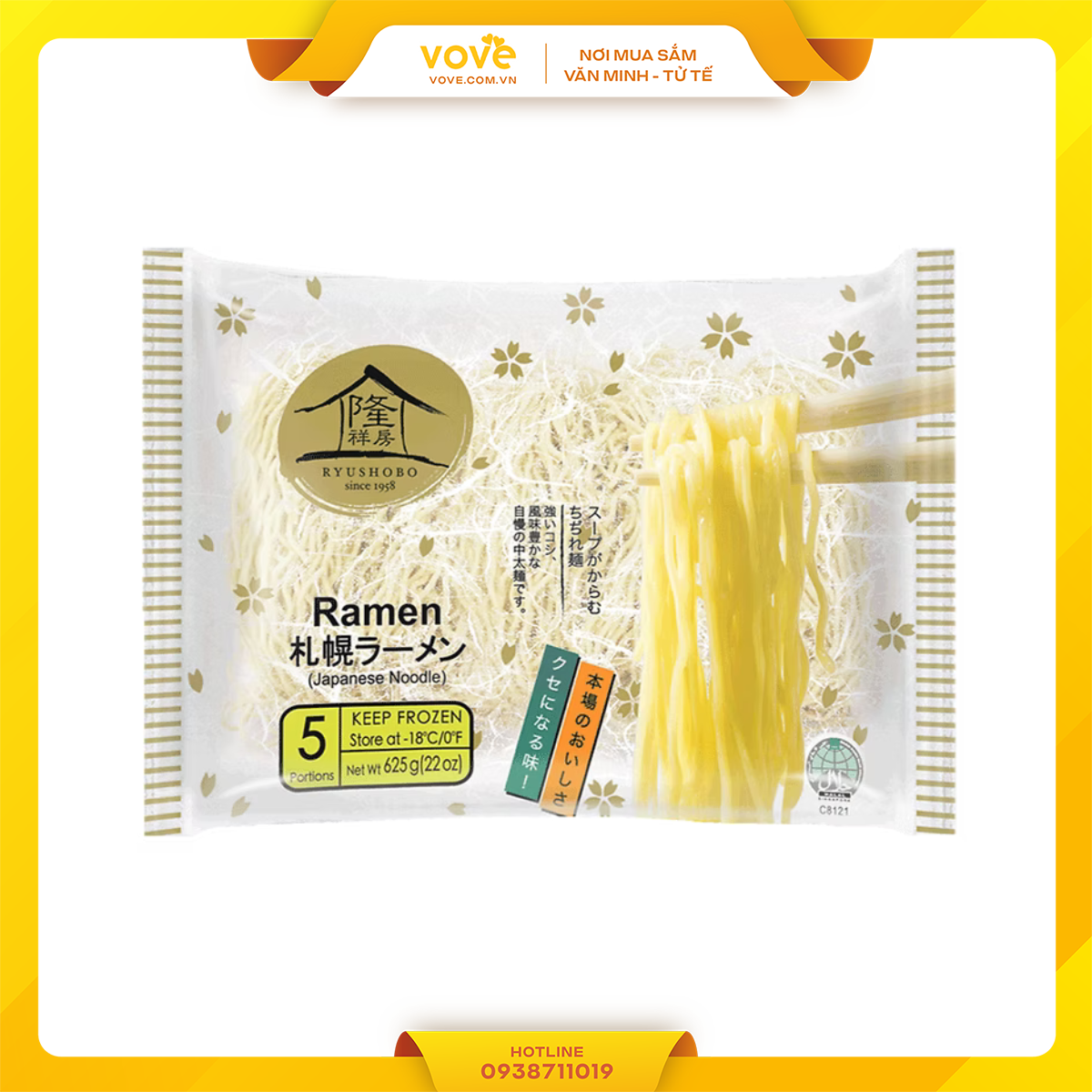 halal mi ramen ryushobo 625gr chuyen lau chay