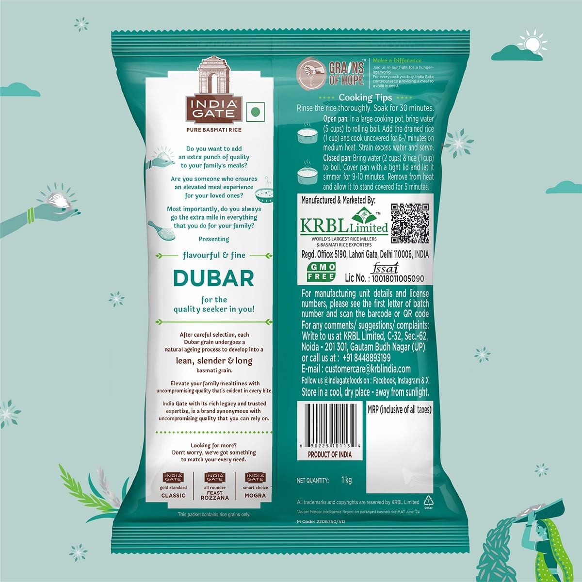 gao hat dai an do india gate dubar basmati rice phu hop nguoi tieu duong giam can 5kg