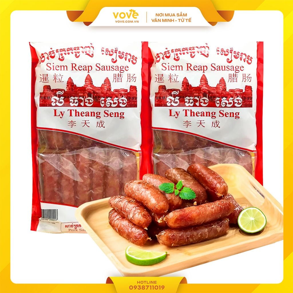 Lạp Xưởng Heo Siêm Riệp hiệu Ly Theang Seng 500gr