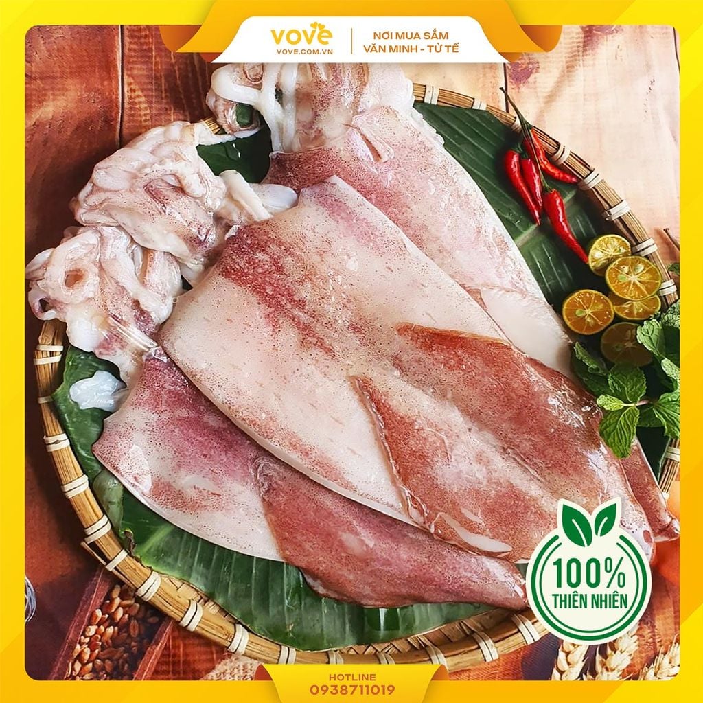 Khô Mực 1 nắng Phú Quốc loại 2 -4 con/1kg (mực câu)