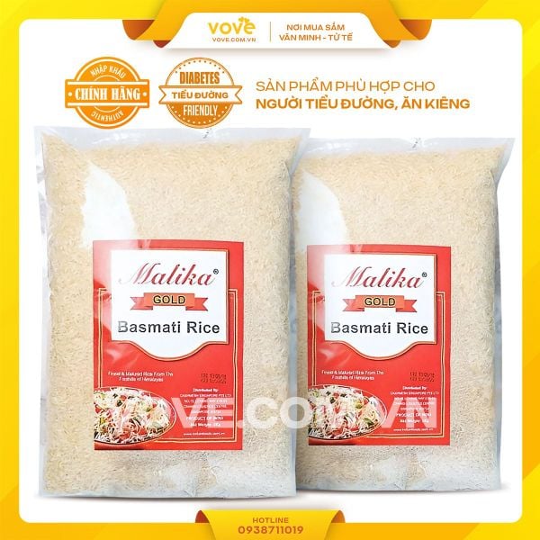  Gạo hạt dài Ấn Độ MALIKA/ PG Basmati Rice, phù hợp người tiểu đường, ăn kiêng, 1kg 