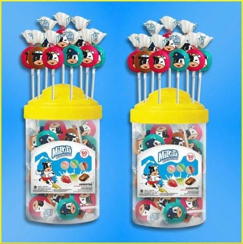 Kẹo mút sữa Milkita các vị 450g/T6 (Hộp 50 cái)