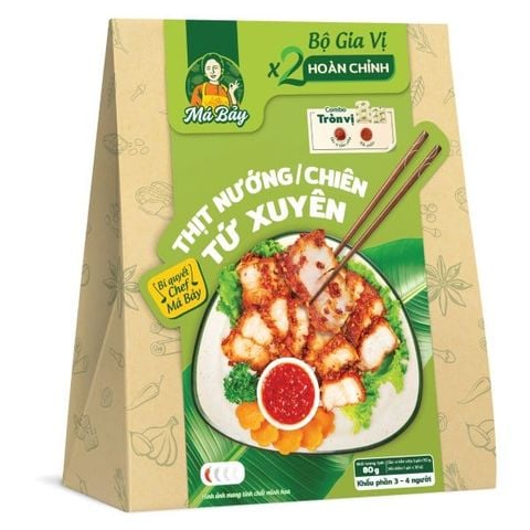 Bộ gia vị X2 hoàn chỉnh thịt nướng/ chiên Tứ Xuyên 80g/T36