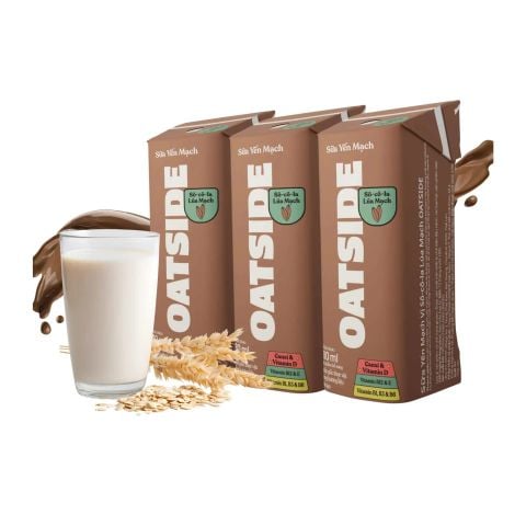 Sữa Yến Mạch vị Sô-cô-la Lúa Mạch OATSIDE 180ml ( lốc 3 hộp)