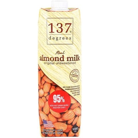 Sữa hạt hạnh nhân nguyên chất 137 Degrees 1000ml
