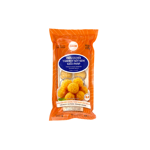 Inmin - Viên cá hồi tẩm bột sốt kem kiểu Pháp 200g T24