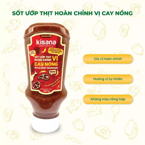 Sốt ướp thịt hoàn chỉnh - Vị cay nồng Kisana 200g T24