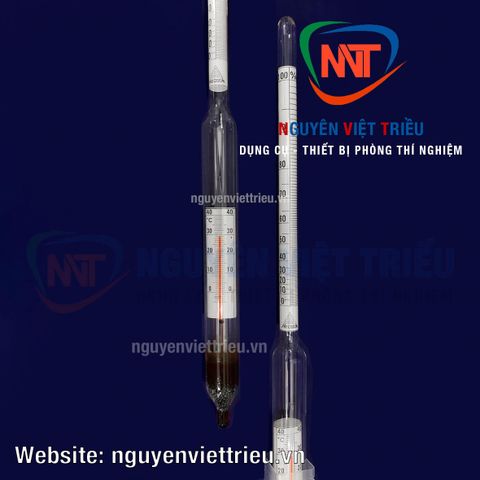 Cồn kế 0-100 có nhiệt kế Precision Đức
