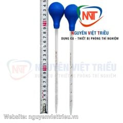 Pipet thuỷ tinh dạng ngắn kèm quả bóp
