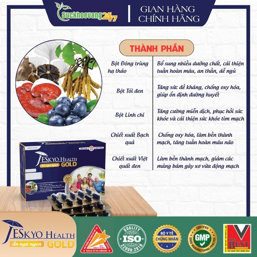 TPBVSK Viên ăn ngủ ngon JeskyoHealth Gold