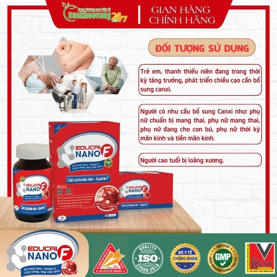 Viên uống bố sung Canxi hữu cơ - Educal Nano F