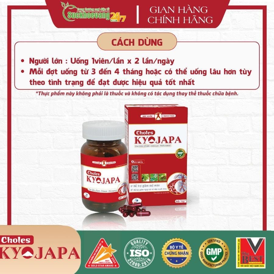 Viên uống Choles KYOJAPA - Hỗ trợ giảm mỡ máu