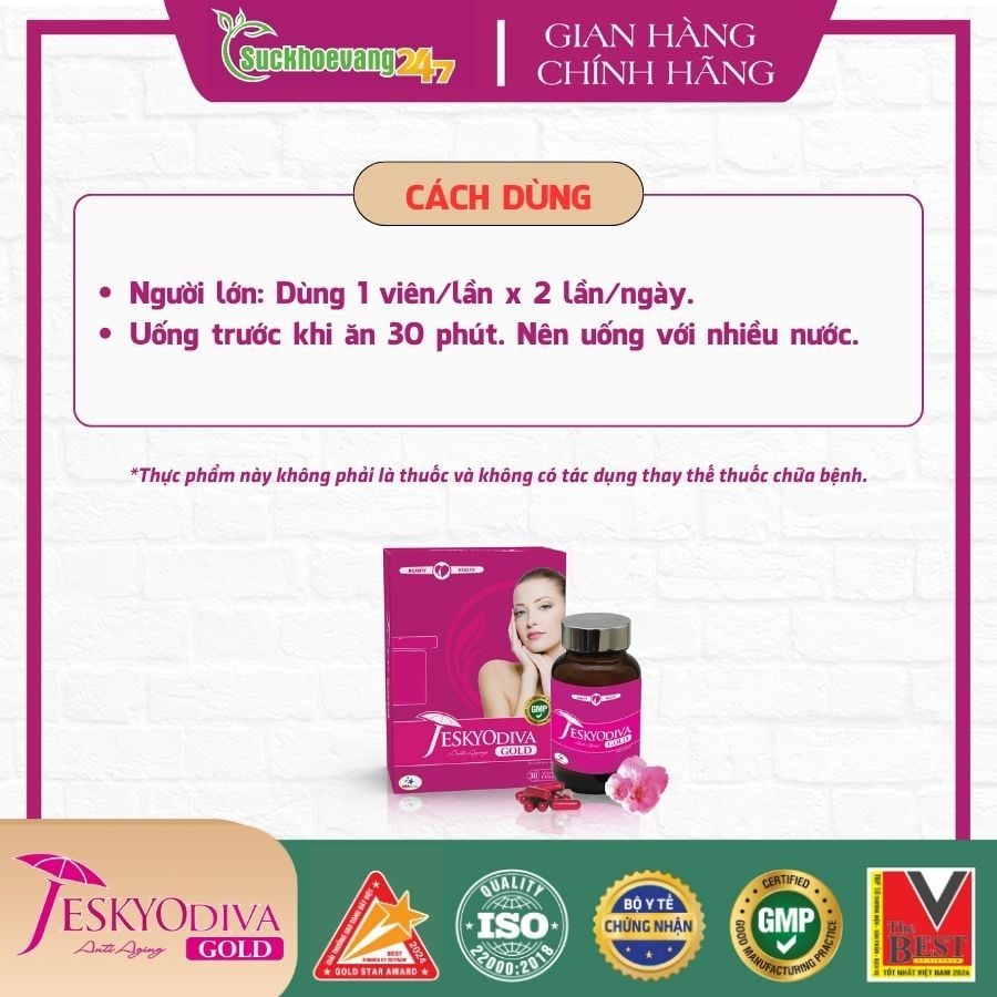 Viên uống hỗ trợ làm đẹp, tăng tiết Estrogen - JeskyoDiva Gold