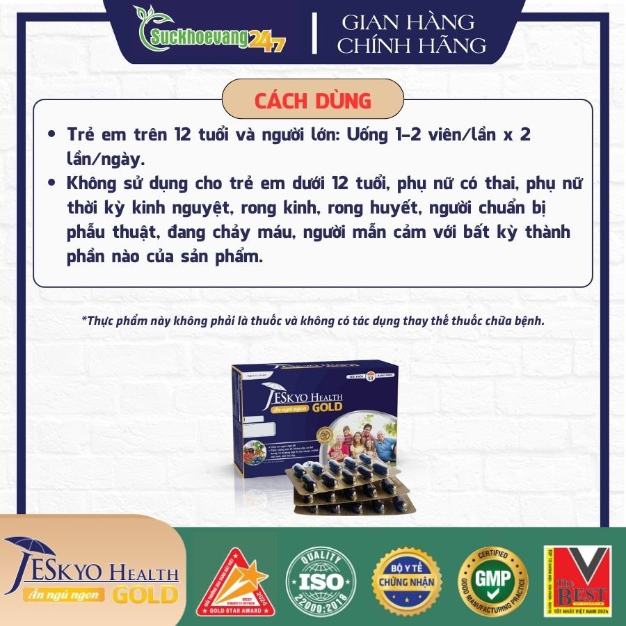 TPBVSK Viên ăn ngủ ngon JeskyoHealth Gold